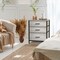 Sorbus Nightstand with 3 Drawers - Furniture Storage for Bedroom, Closet, Office Organization - Steel Frame, Wood Top, Pastel Fabric Bin